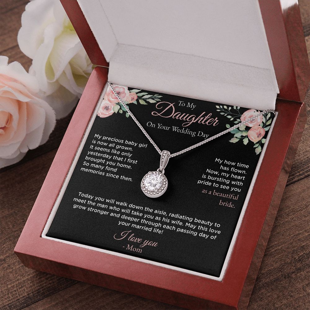 Daughter Wedding Day Eternal Hope Necklace - BkPk Message Card