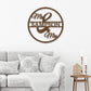 Mr and Mrs Circle Monogram - Metal Wall Art