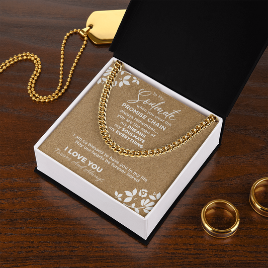To My Soulmate Promise Chain - Embossed Leaf