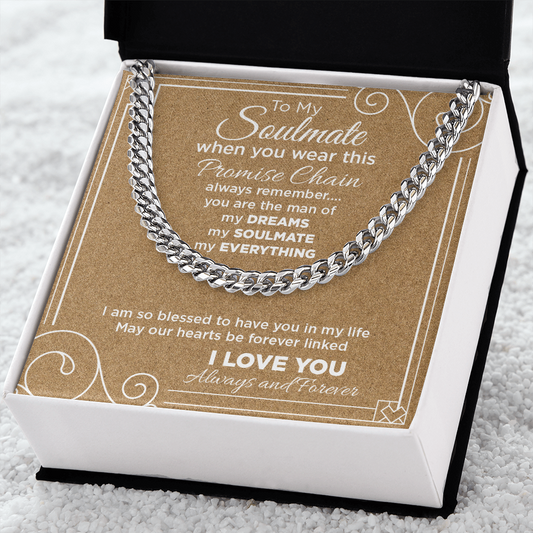 To My Soulmate Promise Chain Necklace