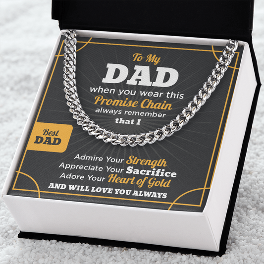 To My Dad Promise Chain Necklace