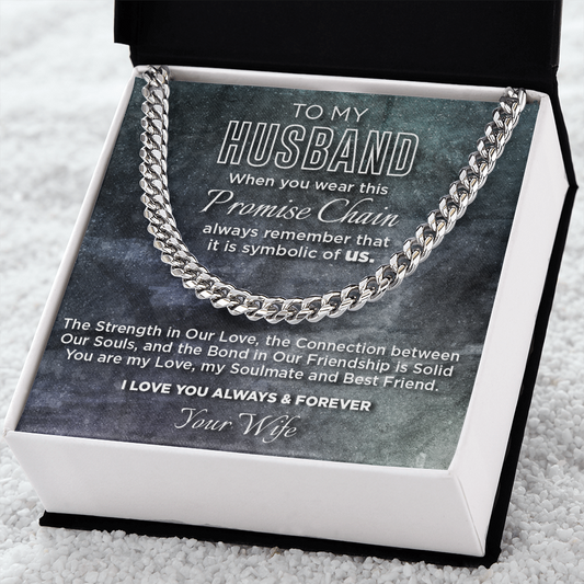 To My Husband Promise Chain Necklace - About Us - Grey Card