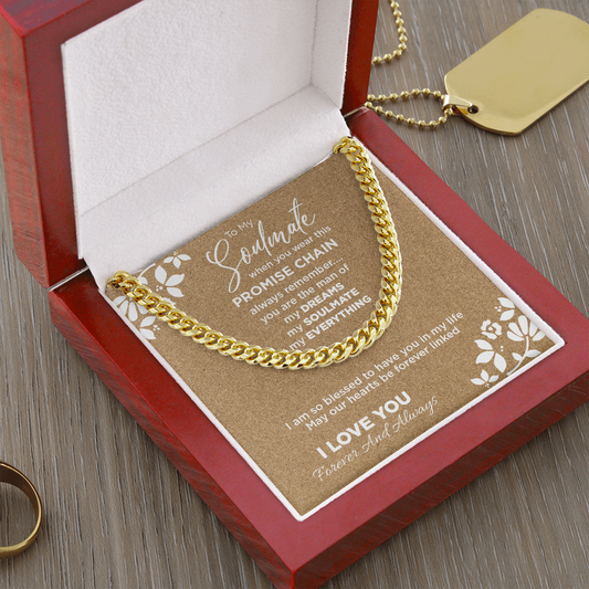 To My Soulmate Promise Chain - Embossed Leaf