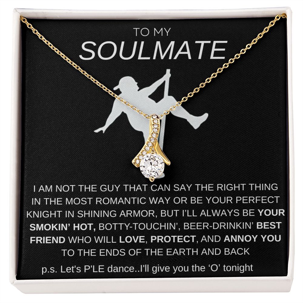 To My Soulmate Necklace - Baseball Cap Wearing Best Friend - Pole Dancing Soul Mate Gift for Valentine's Day, Anniversary, Birthday - BC