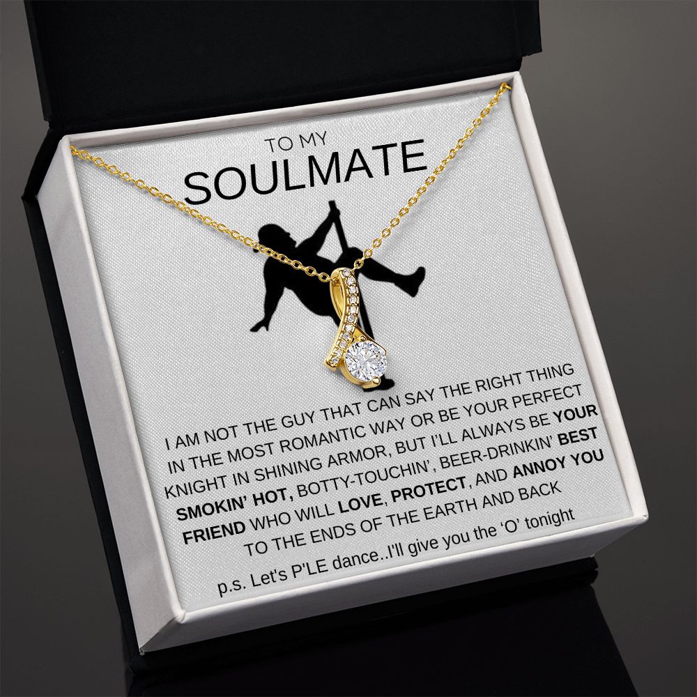 To My Soulmate Necklace - Baseball Cap Wearing Best Friend - Pole Dancing Soul Mate Gift for Valentine's Day, Anniversary, Birthday - WC