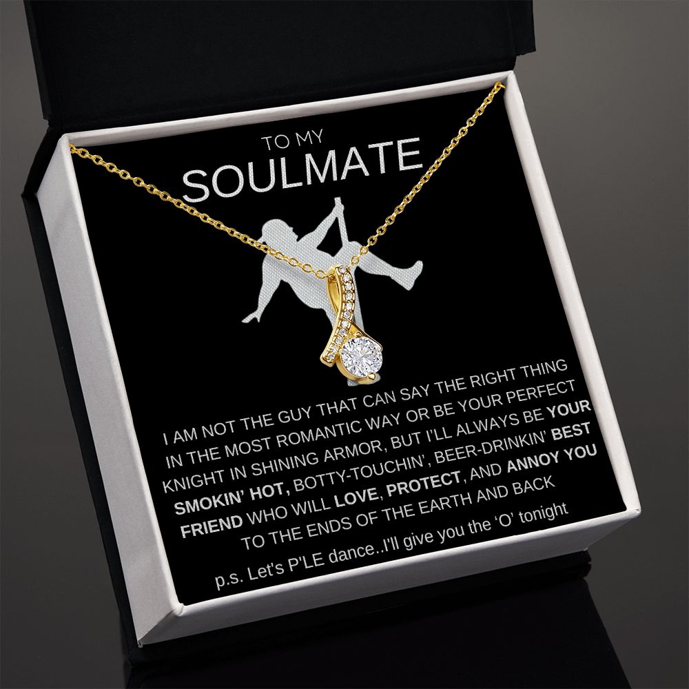 To My Soulmate Necklace - Baseball Cap Wearing Best Friend - Pole Dancing Soul Mate Gift for Valentine's Day, Anniversary, Birthday - BC