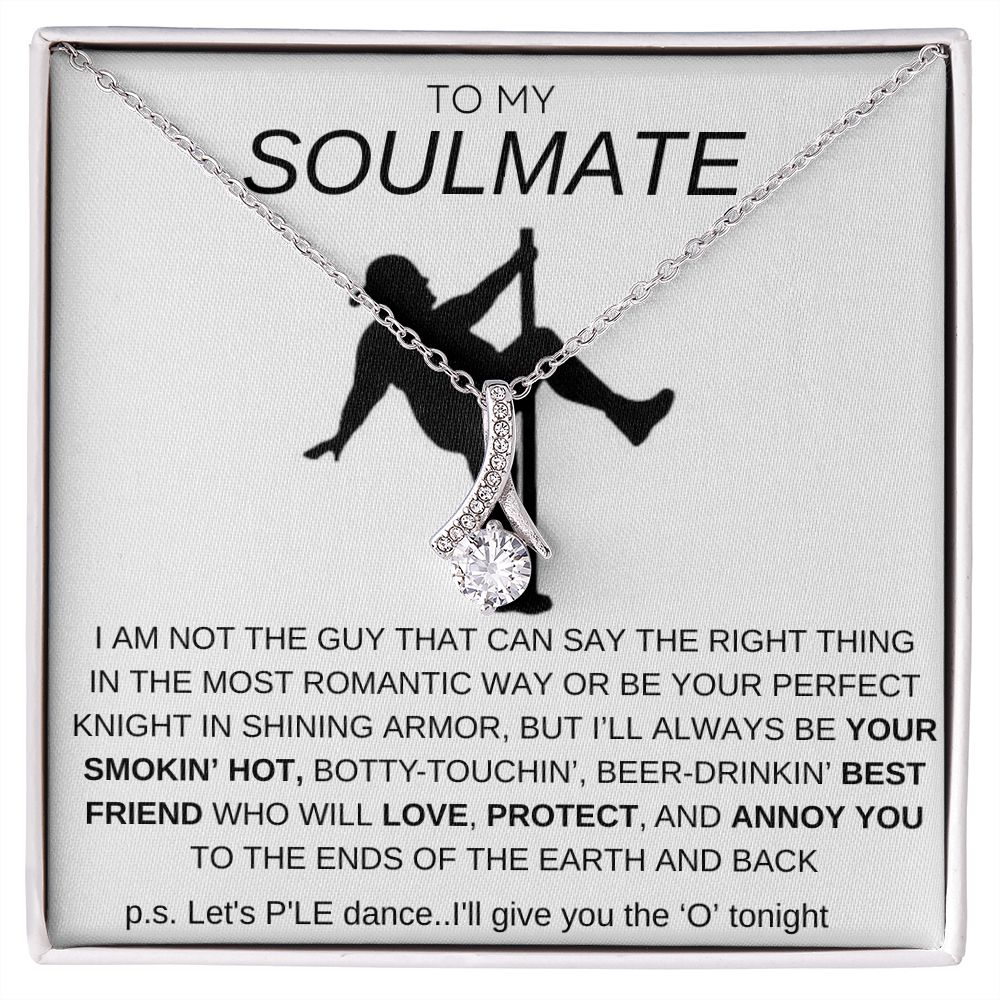 To My Soulmate Necklace - Baseball Cap Wearing Best Friend - Pole Dancing Soul Mate Gift for Valentine's Day, Anniversary, Birthday - WC