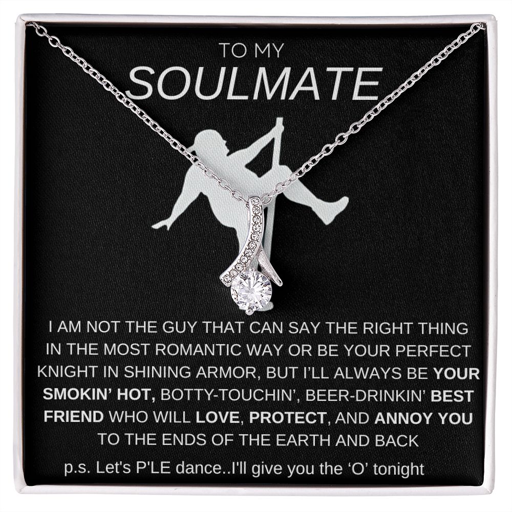 To My Soulmate Necklace - Baseball Cap Wearing Best Friend - Pole Dancing Soul Mate Gift for Valentine's Day, Anniversary, Birthday - BC