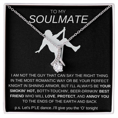 To My Soulmate Necklace - Baseball Cap Wearing Best Friend - Pole Dancing Soul Mate Gift for Valentine's Day, Anniversary, Birthday - BC