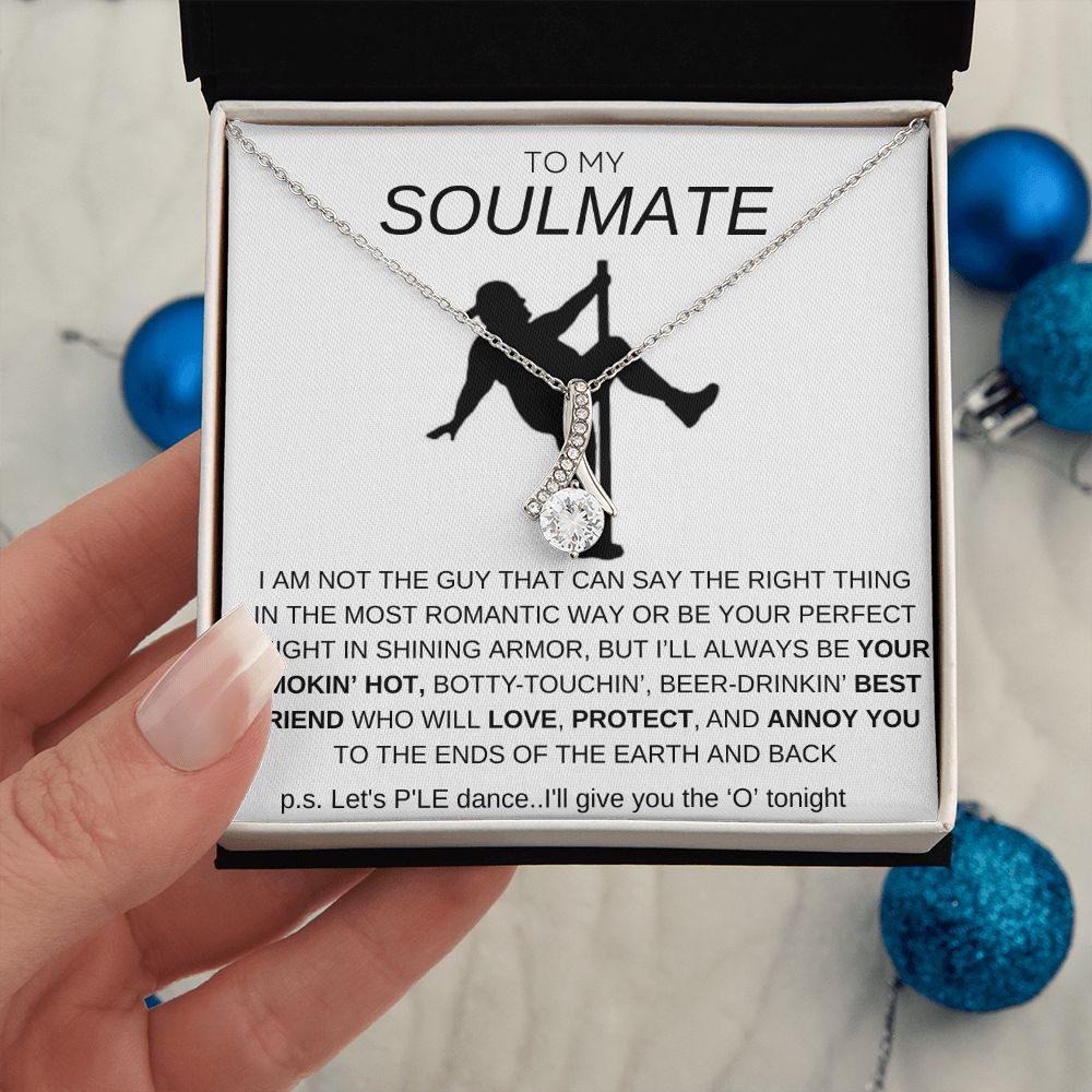To My Soulmate Necklace - Baseball Cap Wearing Best Friend - Pole Dancing Soul Mate Gift for Valentine's Day, Anniversary, Birthday - WC