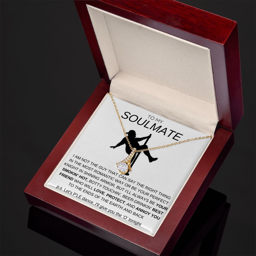 To My Soulmate Necklace - Baseball Cap Wearing Best Friend - Pole Dancing Soul Mate Gift for Valentine's Day, Anniversary, Birthday - WC