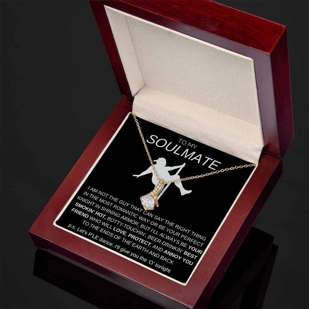 To My Soulmate Necklace - Baseball Cap Wearing Best Friend - Pole Dancing Soul Mate Gift for Valentine's Day, Anniversary, Birthday - BC