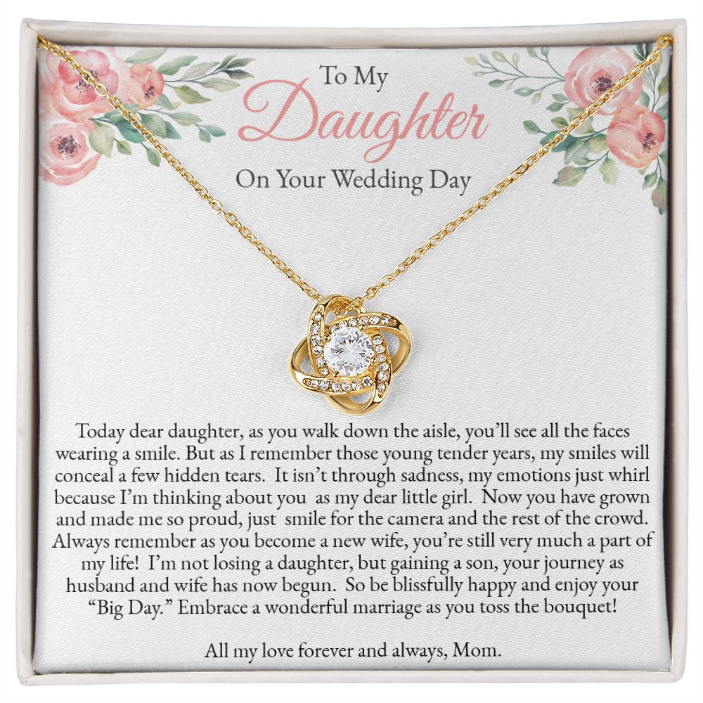 Love Knot Necklace for Daughter on Her Wedding Day From Mom