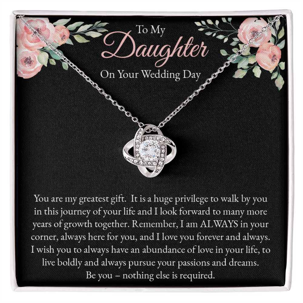 Love Knot Necklace for Daughter on Her Wedding Day