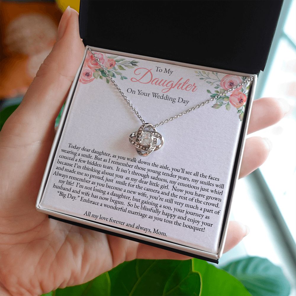 Love Knot Necklace for Daughter on Her Wedding Day From Mom