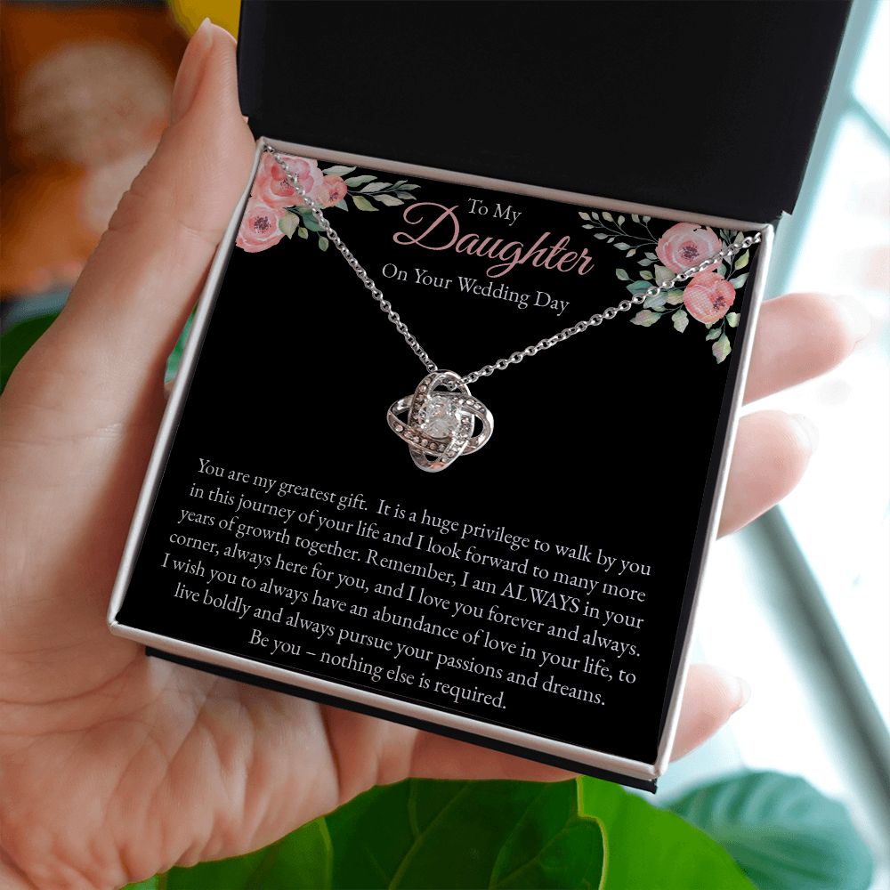 Love Knot Necklace for Daughter on Her Wedding Day