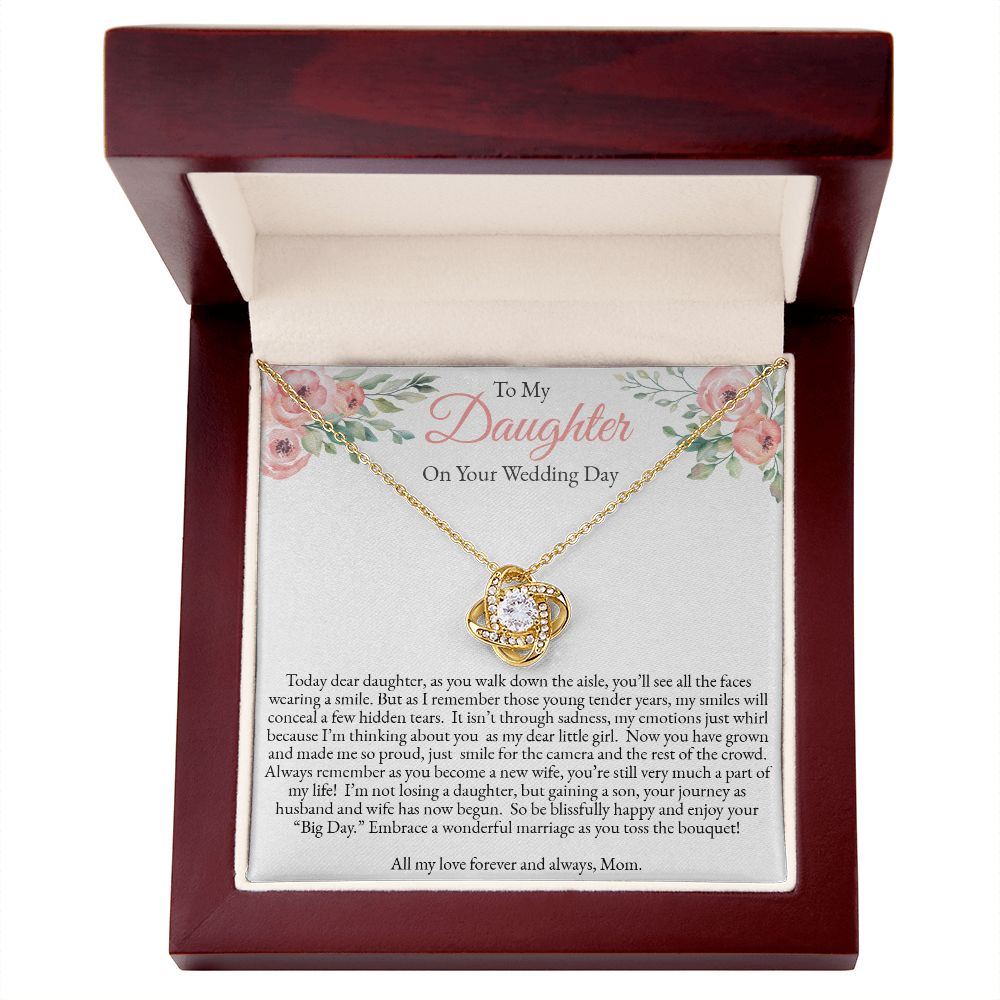 Love Knot Necklace for Daughter on Her Wedding Day From Mom