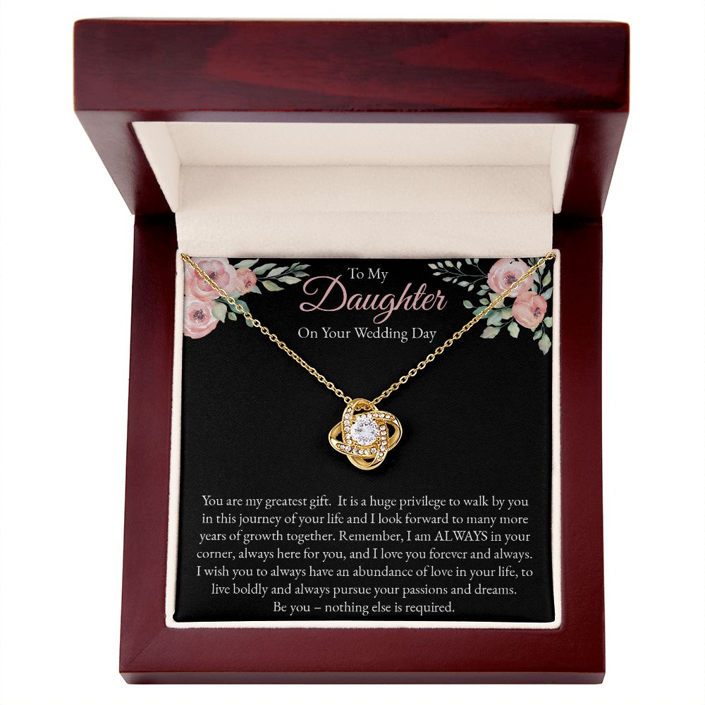 Love Knot Necklace for Daughter on Her Wedding Day