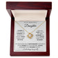 To My Daughter Love Knot Necklace - White Card - BlackText