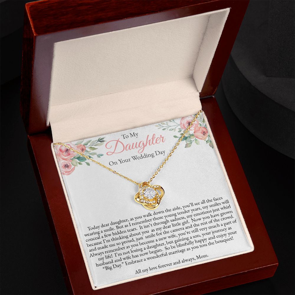 Love Knot Necklace for Daughter on Her Wedding Day From Mom