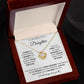 To My Daughter Love Knot Necklace - White Card - BlackText