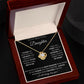 To My Daughter Love Knot Necklace - Black Card - White Text