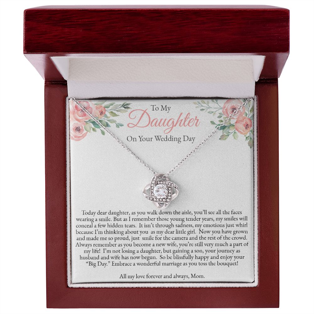 Love Knot Necklace for Daughter on Her Wedding Day From Mom