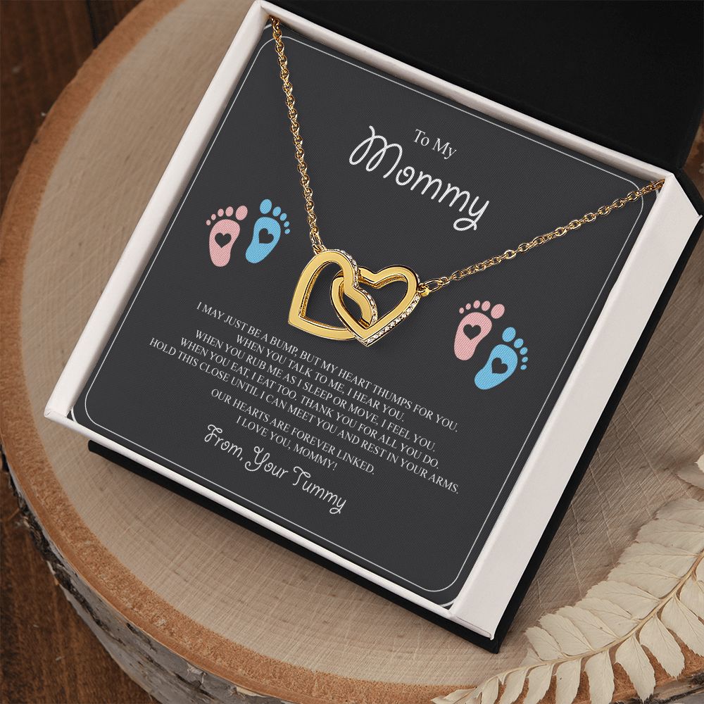 Baby Feet Jewelry Necklace to Mommy To Be Gifts - For 1st Time Mom - To My Mommy Necklace Baby Bump - Gifts For Pregnant Women Mom To Be (pink and blue feet)