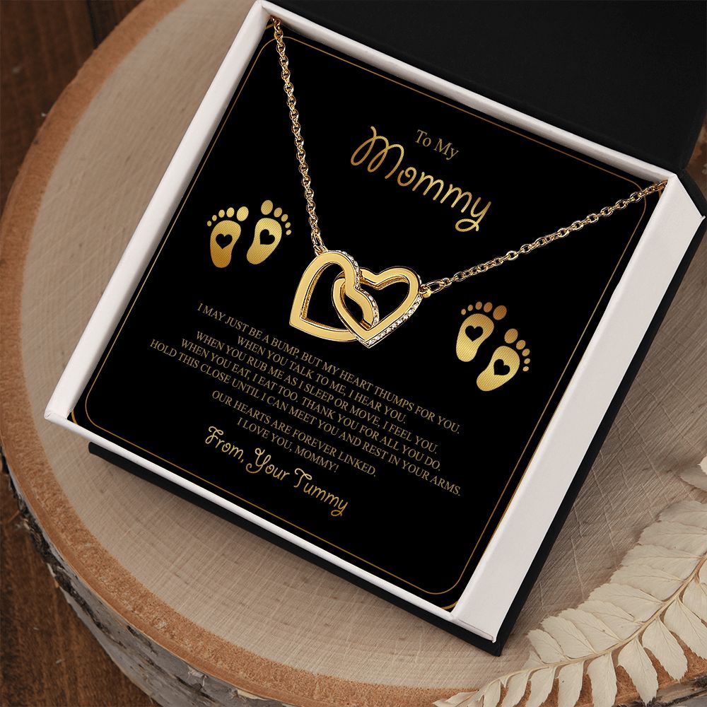 Baby Feet Jewelry Necklace to Mommy To Be Gifts - For 1st Time Mom - To My Mommy Necklace Baby Bump - Gifts For Pregnant Women Mom To Be (gold/black card)