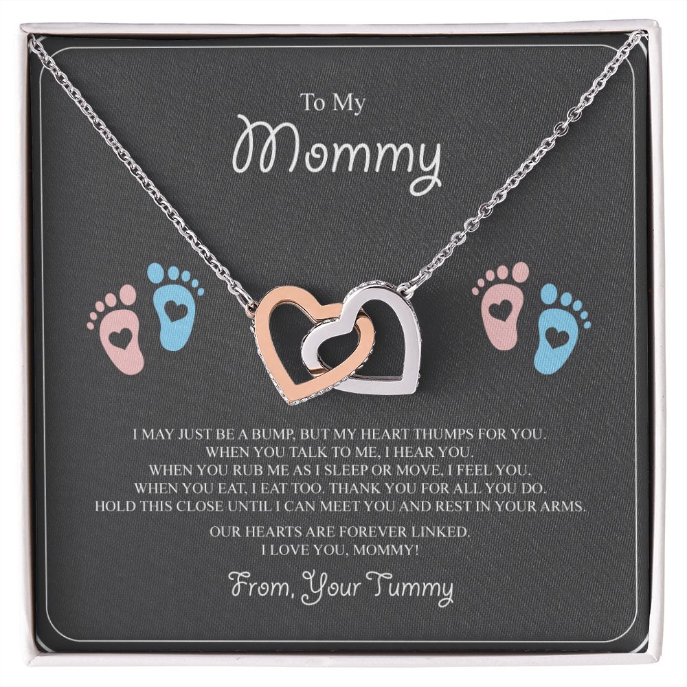 Baby Feet Jewelry Necklace to Mommy To Be Gifts - For 1st Time Mom - To My Mommy Necklace Baby Bump - Gifts For Pregnant Women Mom To Be (pink and blue feet)