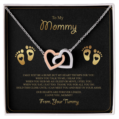 Baby Feet Jewelry Necklace to Mommy To Be Gifts - For 1st Time Mom - To My Mommy Necklace Baby Bump - Gifts For Pregnant Women Mom To Be (gold/black card)