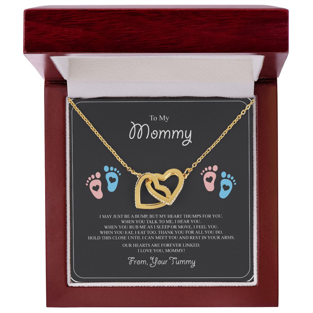 Baby Feet Jewelry Necklace to Mommy To Be Gifts - For 1st Time Mom - To My Mommy Necklace Baby Bump - Gifts For Pregnant Women Mom To Be (pink and blue feet)