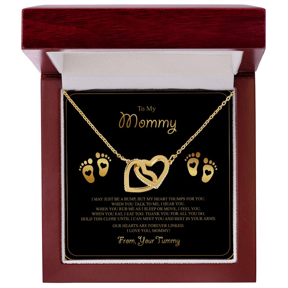 Baby Feet Jewelry Necklace to Mommy To Be Gifts - For 1st Time Mom - To My Mommy Necklace Baby Bump - Gifts For Pregnant Women Mom To Be (gold/black card)
