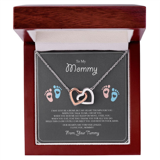 Baby Feet Jewelry Necklace to Mommy To Be Gifts - For 1st Time Mom - To My Mommy Necklace Baby Bump - Gifts For Pregnant Women Mom To Be (pink and blue feet)