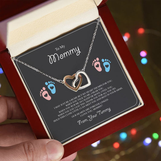 Baby Feet Jewelry Necklace to Mommy To Be Gifts - For 1st Time Mom - To My Mommy Necklace Baby Bump - Gifts For Pregnant Women Mom To Be (pink and blue feet)