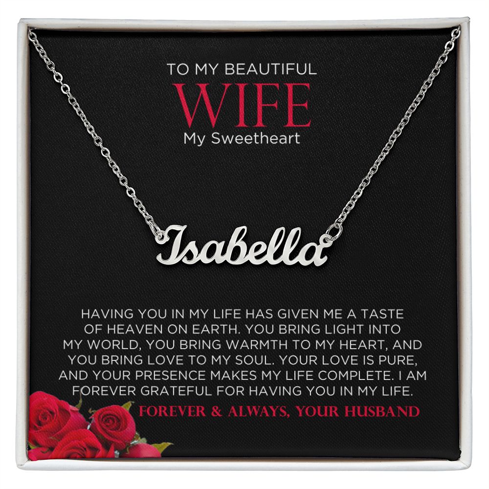 To My Wife Sweetheart Custom Name Necklace