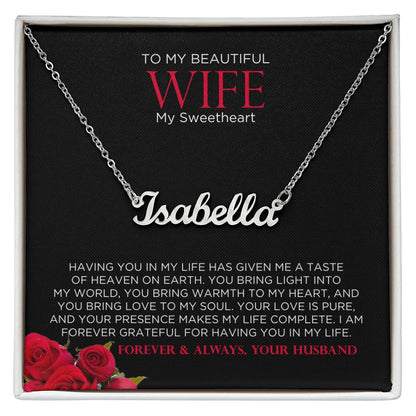 To My Wife Sweetheart Custom Name Necklace
