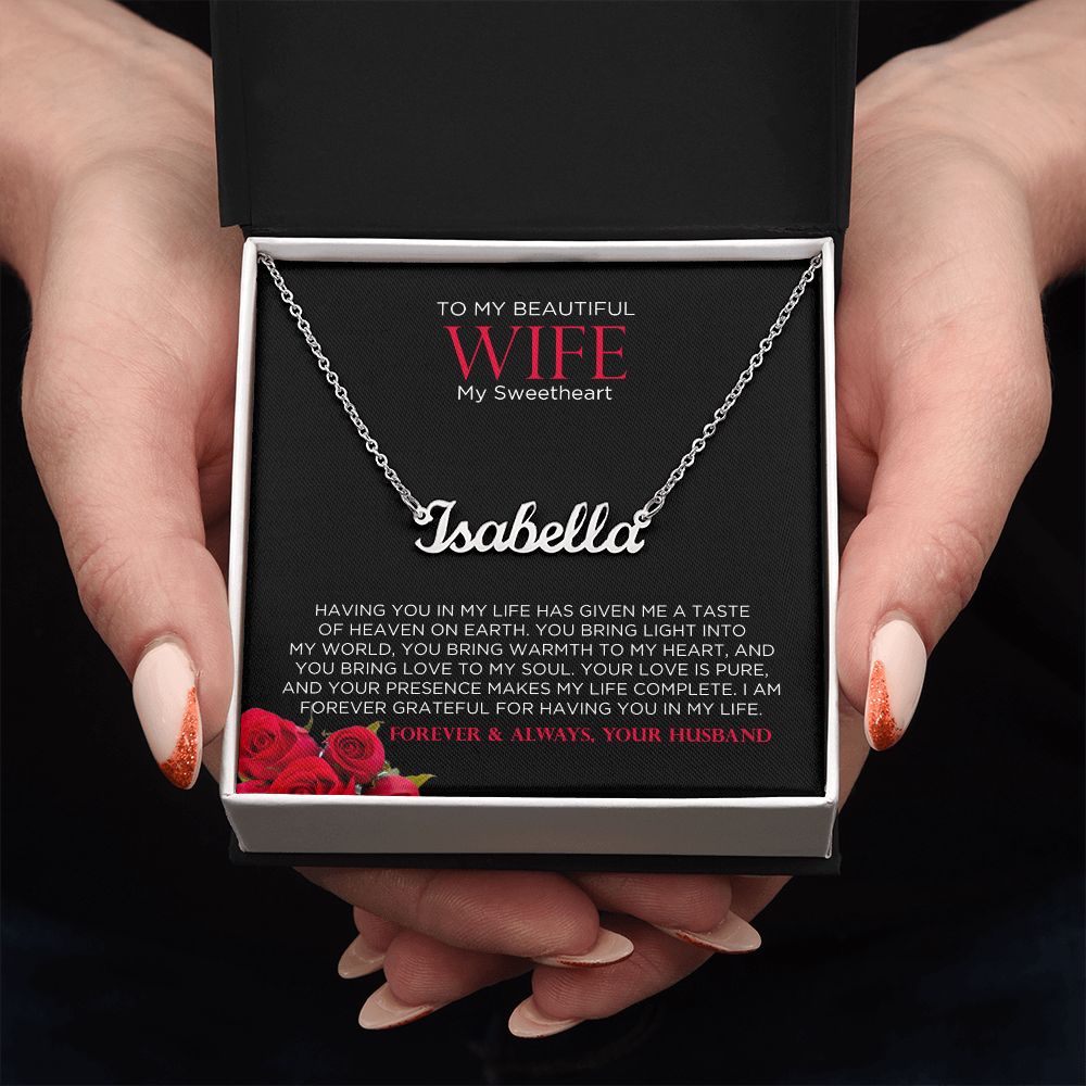 To My Wife Sweetheart Custom Name Necklace