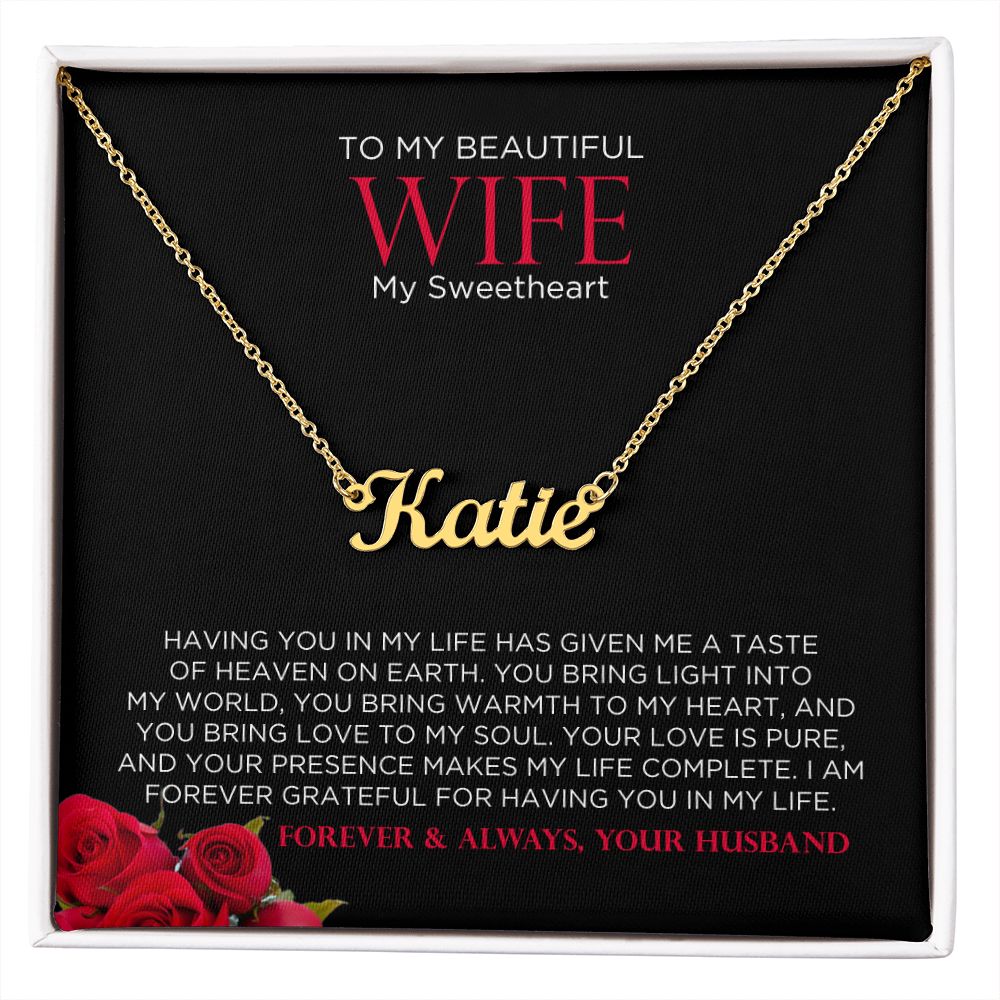 To My Wife Sweetheart Custom Name Necklace
