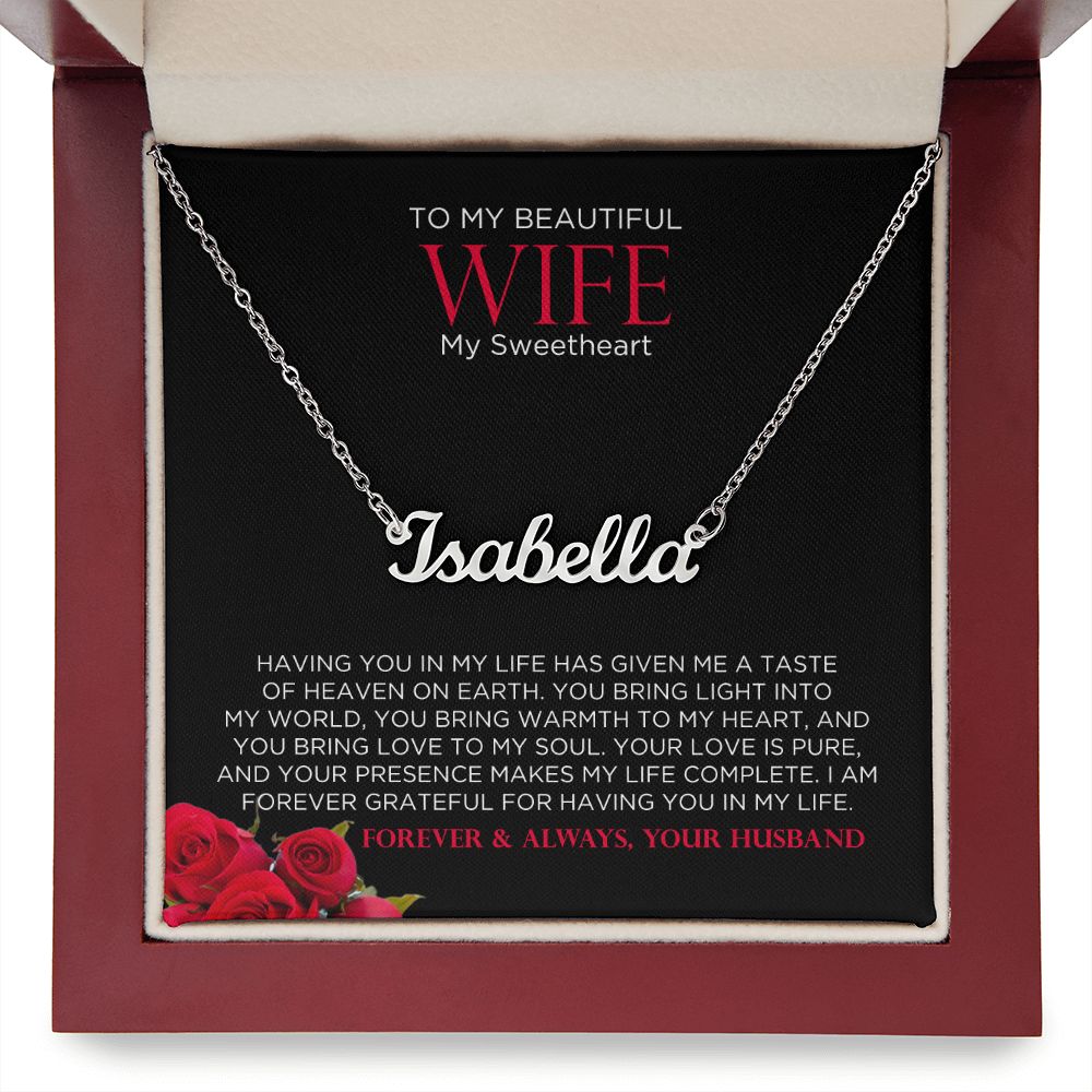 To My Wife Sweetheart Custom Name Necklace