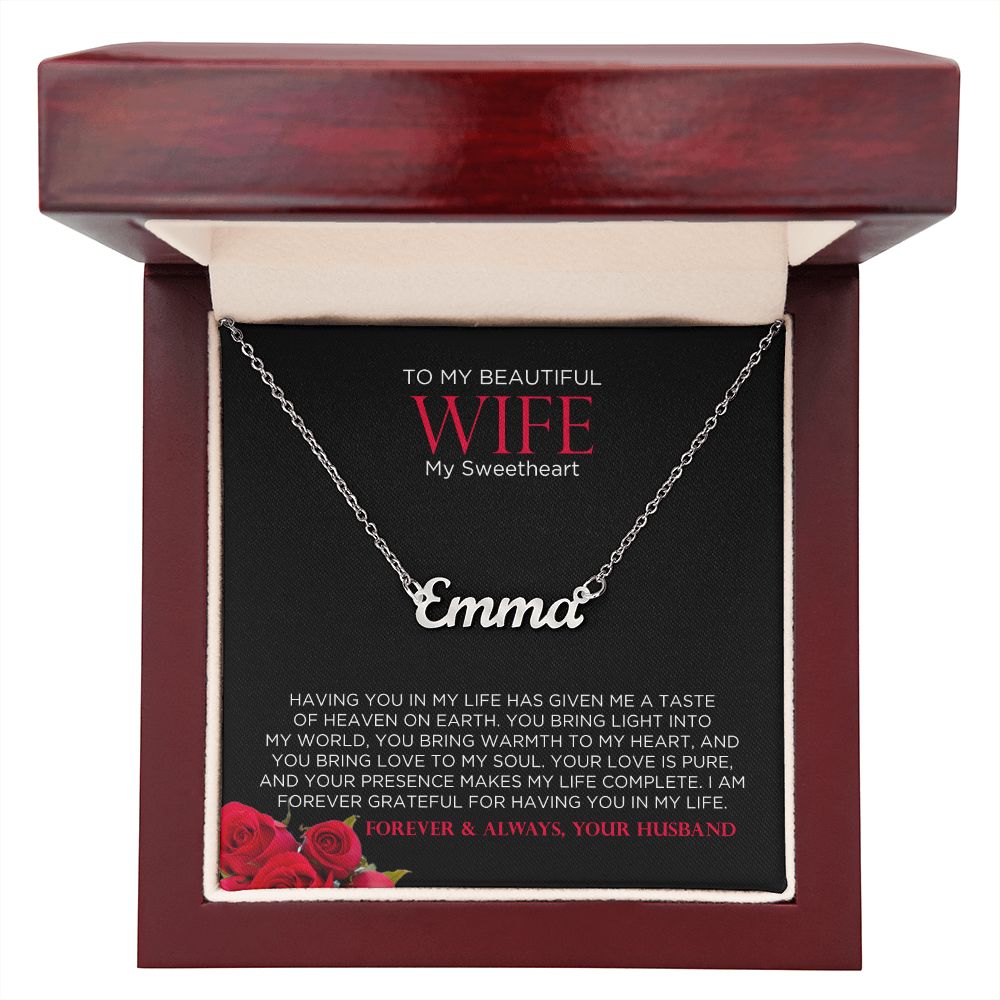 To My Wife Sweetheart Custom Name Necklace