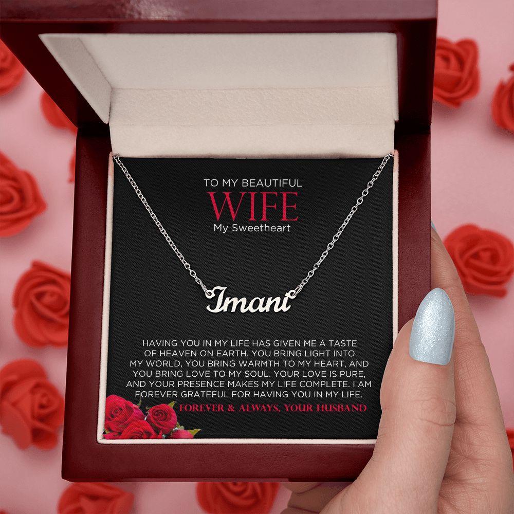 To My Wife Sweetheart Custom Name Necklace