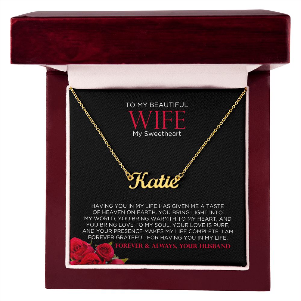 To My Wife Sweetheart Custom Name Necklace