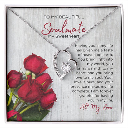 To My Soulmate Forever Love Necklace - Sweetheart  | Valentines Gift for Wife Girlfriend Fiancée, Anniversary Necklace, Birthday Gift - Madelyn