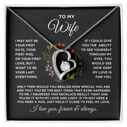 To My Wife Forever Love Circled with Flowers Necklace - Valentine Anniversary Birthday Gift for Wife
