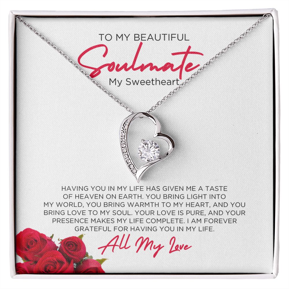 To My Soulmate Sweetheart Forever Love Necklace