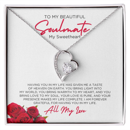 To My Soulmate Sweetheart Forever Love Necklace