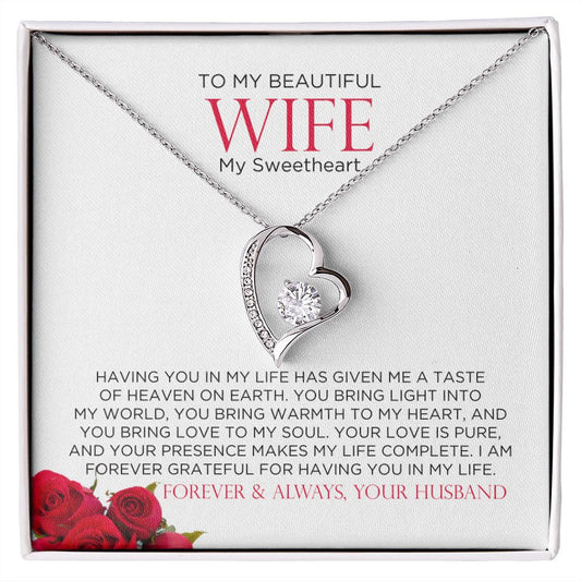 To Wife Sweetheart Forever Love Necklace Sweetheart | Gift for Wife, Anniversary Necklace, Birthday, Valentines Gift