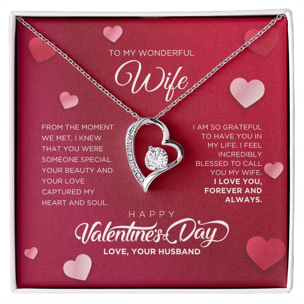To My Wonderful Wife Forever Love Necklace - Happy Valentine's Day Gift for Wife