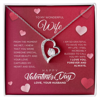 To My Wonderful Wife Forever Love Necklace - Happy Valentine's Day Gift for Wife